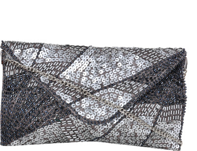 

Diwaah Casual Silver Clutch