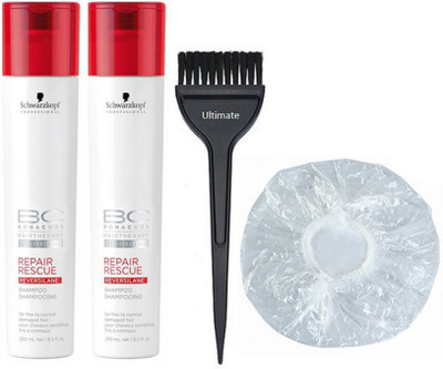 

Ultimate Hair Brush, Shower Cap, Schwarzkopf Professional Repair Rescue Shampoo (Pack Of 2)(Set of 3)