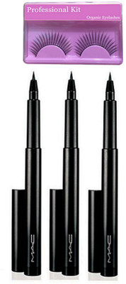 

Professional kit Eyelashes, Mac Pen Eyeliner (pack Of 3)(Set of 4)