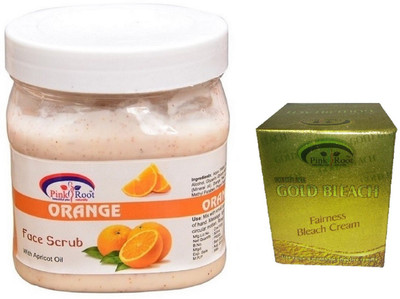 

Pink Root ORANGE SCRUB 500ML WITH GOLD BLEACH 50G(Set of 2)