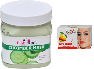 

Pink Root CUCUMBER MASK 500ML WITH MIX FRUIT BLEACH 50G(Set of 2)