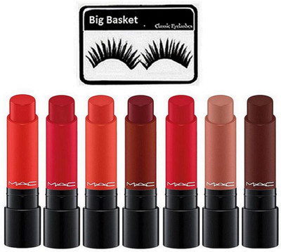 

big basket Eyelashes, Liptensity Lipstick combo (Set of 7)(Set of 8)