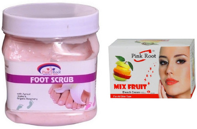 

Pink Root FOOT SCRUB 500ML WITH MIX FRUIT BLEACH 50G(Set of 2)