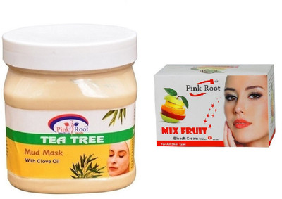 

Pink Root TEA TREE MASK 500ML WITH MIX FRUIT BLEACH 50G(Set of 2)