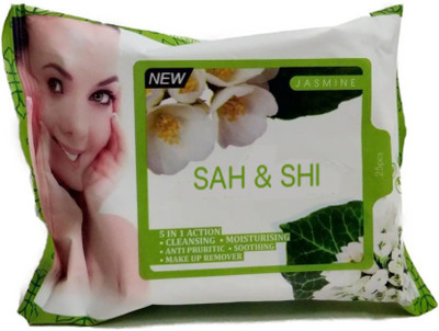 

Sah&Shi Clensing & Makeup Remover 5in1 Jasmine Wipes(Pack of 25)