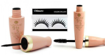 

Ultimate Eyelashes With Lakme 9to5 Liquid Eyeliner And Mascara(Set of 3)