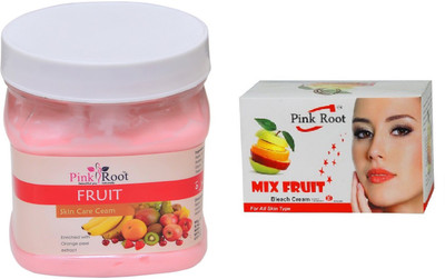 

Pink Root FRUIT CREAM 500ML WITH MIX FRUIT BLEACH 50G(Set of 2)