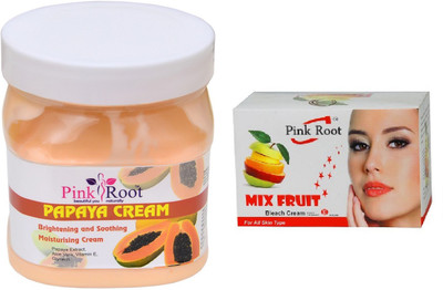 

Pink Root PAPAYA CREAM 500ML WITH MIX FRUIT BLEACH 50G(Set of 2)