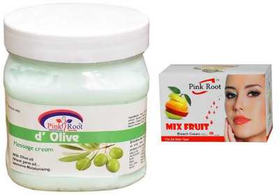 

Pink Root D OLIVE CREAM 500ML WITH MIX FRUIT BLEACH 50G(Set of 2)