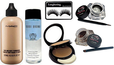 

Longlasting Eyelashes, Two Eyeliner, Two Way Compact, Face & Body Foundation, Long Wear Makeup Remover(Set of 5)