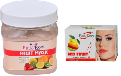 

Pink Root FRUIT MASK 500ML WITH MIX FRUIT BLEACH 50G(Set of 2)