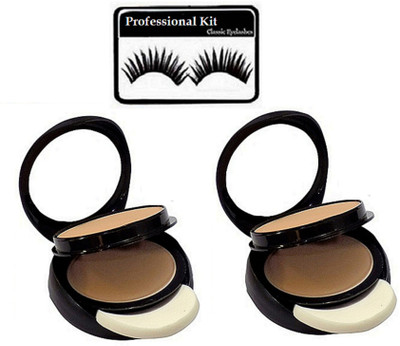 

Professional kit Eyelashes, Mac Two Way face powder Compact (Pack of 2)(Set of 3)