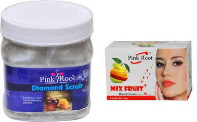 

Pink Root DIAMOND SCRUB 500ML WITH MIX FRUIT BLEACH 50G(Set of 2)