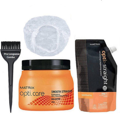 

Pro longwear combo Hair Brush, Matrix Opticare Smooth Perfect Spa With Conditioning Hair Straightener Cream with shower cap(Set of 4)