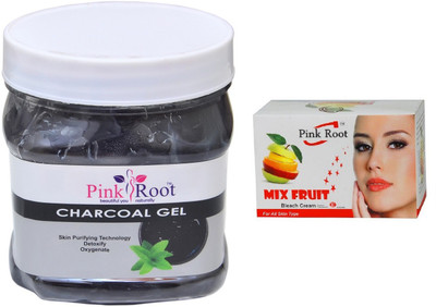

Pink Root CHARCOAL GEL 500ML WITH MIX FRUIT BLEACH 50G(Set of 2)