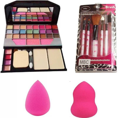 

jollity Make Up Brush Set Of 5 And TYA 6155 And Two Blender Puff Spongue With Best Quality(Set Of 3)(Set of 3)