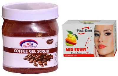 

Pink Root COFFEE SCRUB 500ML WITH MIX FRUIT BLEACH 50G(Set of 2)