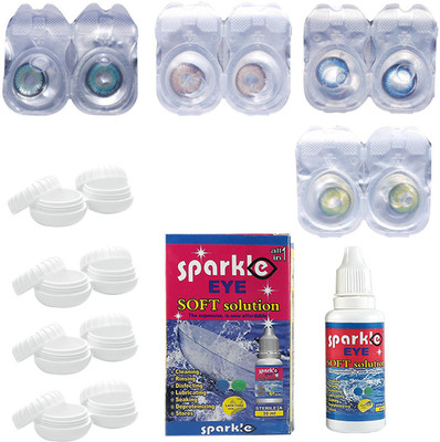 

Sparkle Eye Pack of 3 Aqua, Hazel , Sea Blue & Glossy Green Monthly Contact Lens(0, Aqua, Hazel, Sea Blue, Glossy Green, Pack of 4)