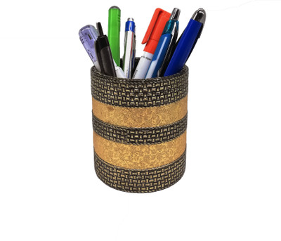 

SARANGWARE 1 Compartments Oxidizes wooden Pen Stand(Golden)