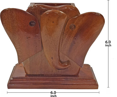 

BOXO 1 Compartments Wooden Wooden Pen Stand(Brown)