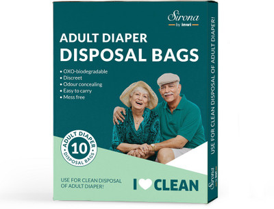 SIRONA Premium Adult Diaper Disposal Bags - 10 Bags Adult Diaper Disposal Bag(Green)
