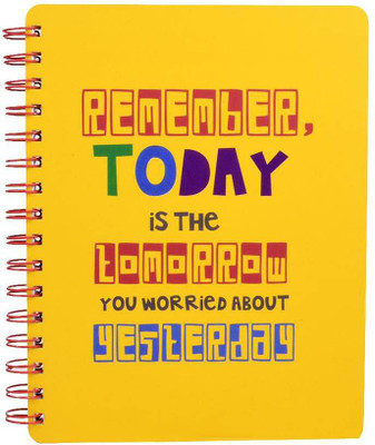 

Flipkart SmartBuy Regular Notebook(Remember Today Paper Wiro Bound Notebook, 160 Pages, Single Ruled Size (6.5" x 8.5"), Multicolor)