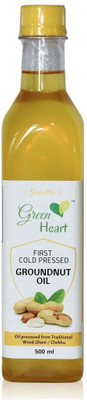 

green heart Wood Cold pressed Groundnut Oil Plastic Bottle(500 ml)