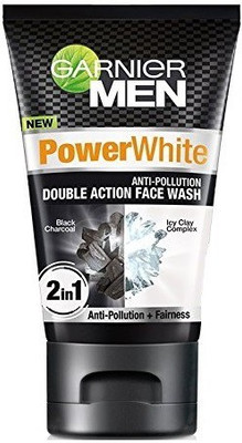 

Garnier Men Power White Double Action Face Wash with Black Charcoal & Icy Clay, 100gm Face Wash(100 g)