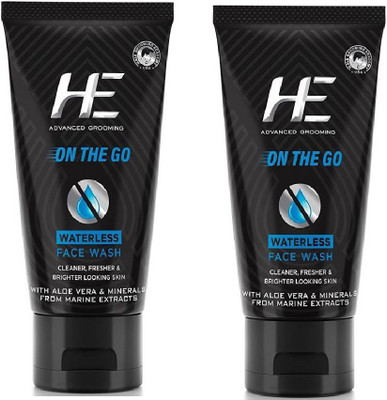 

HE On the Go Waterless Face Wash, 50g PACK OF 2 Face Wash(0.1 g)