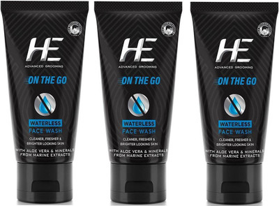 

HE On the Go Waterless Face Wash, 50g PACK OF 3 Face Wash(0.15 g)