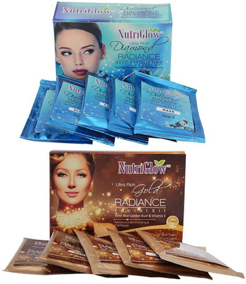

NutriGlow Gold radiance + diamond radiance facial kit 55 g(Set of 2)