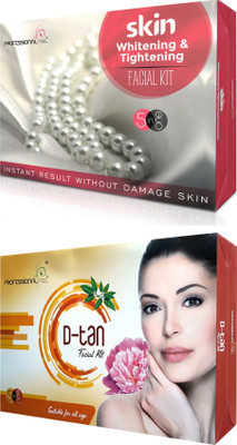 

Professional feel D-tan + skin whitening & tightening facial kit, suitable for all age, all type skin solution, unisex for fairness (500 + 500 G) 1000 g