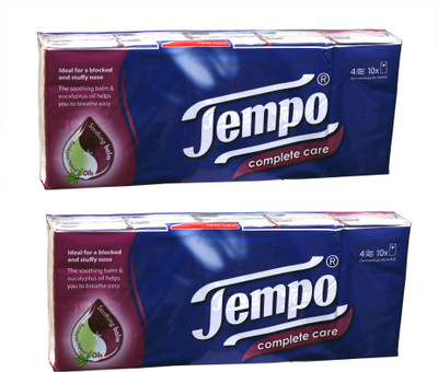 

Tempo Complete Care Handkerchief 4 Ply - 10 Packs (10 Packs X 2)(Pack of 180)
