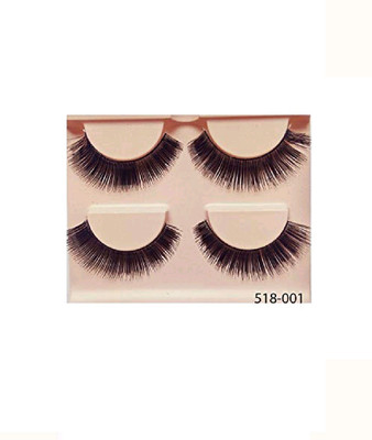 

sweetpea Imported Black Natural Thick Long False Eyelashes with Adhesive (Set of 2 Pair) (518-001)(Pack of 2)