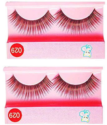 

sweetpea Imported Black Natural Thick Long False Eyelashes with Adhesive (Set of 2 Pair) (029)(Pack of 2)