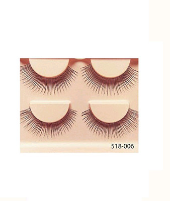 

sweetpea Imported Black Natural Thick Long False Eyelashes with Adhesive (Set of 2 Pair) (518-006)(Pack of 2)