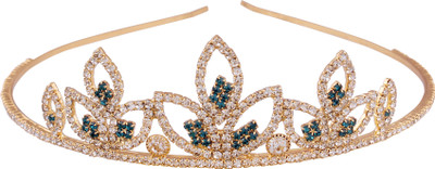 

AccessHer Wedding Collection, Party wear Rhinestone Studded Golden Metal Hair Band Crown Hair Band(Multicolor)