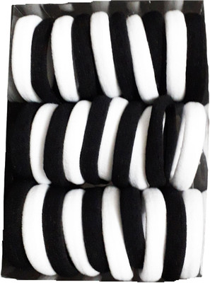 

kidividual HAIR RUBBER BAND BLACK AND WHITE 02 Rubber Band(Black, White)