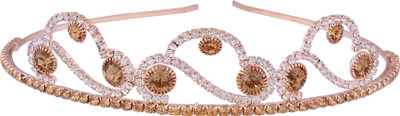 

AccessHer Wedding Collection, Party wear Rhinestone Studded Golden Metal Hair Band Crown Hair Band(Multicolor)