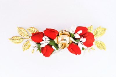 

Rapunzel Beautiful Designer Gajra Style Hair Clip Tic Tac Clip(Red)