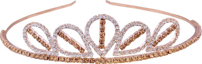 

AccessHer Wedding Collection, Party wear Rhinestone Studded Golden Metal Hair Band Crown Hair Band(Multicolor)