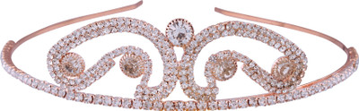 

AccessHer Wedding Collection, Party wear Rhinestone Studded Golden Metal Hair Band Crown Hair Band(Multicolor)