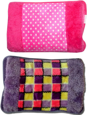 

CRETO Original Velvet Electric Warm Gel Bag (PACK OF 2) With Auto Cutoff electric 1 L Hot Water Bag(Multicolor)