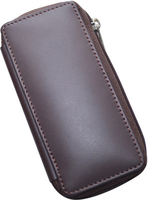 

Knott Stylish Brown Leather Multi key pouch with Zip Closure Key Chain