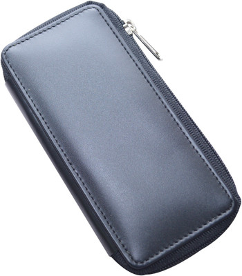 

Knott Stylish Black Leather Multi key pouch with Zip Closure Key Chain