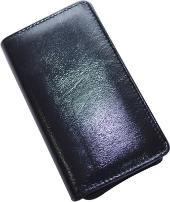 

Knott Stylish Black Leather Multi key pouch with Zip Closure Key Chain