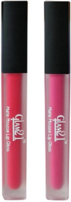 

Glam 21 Matte Mousse Lip Gloss Pack of 2(Pink, 4.9 ml)