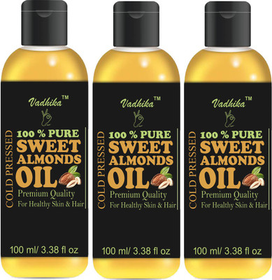 

Vadhika 100 % PURE & NATURAL ALMONDS OIL PACK OF 3 BOTTLE (300ML)(300 ml)