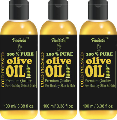 

Vadhika 100 % PURE & NATURAL OLIVE OIL PACK OF 3 BOTTLE 300ML(300 ml)