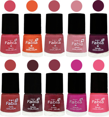 

FABIA Multicolor Nail Polish/Mix Color/Combo Color Set of 10pcs (2609202064) Shock Pink-Sour Orange-Mauve Pink-Rose-Boysenberry-Peach-Wine-Wine Red-Pink Pink-Shock Pink Light(Pack of 10)